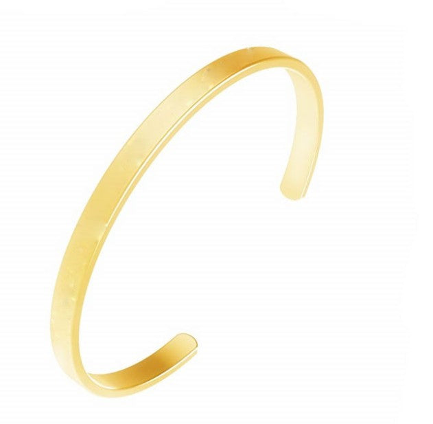 8MM Simple Glossy Open Bangle Titanium Steel C-shaped Bangle Bracelet Men's and Women's Bracelets