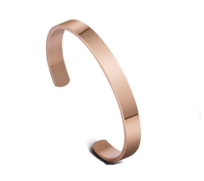 8MM Simple Glossy Open Bangle Titanium Steel C-shaped Bangle Bracelet Men's and Women's Bracelets